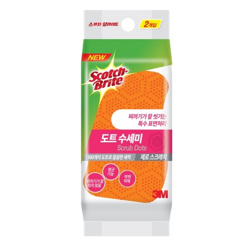 3M 도트 수세미 (제로스크래치) (2입)