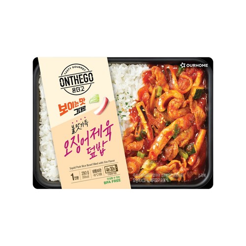아워홈 온더고 도시락 불맛가득 오징어제육 덮밥 (290G)