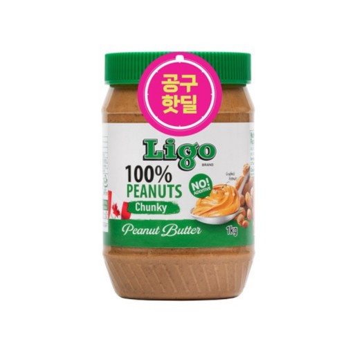 [공구핫딜] 리고 100% 땅콩버터 청크 (1KG)