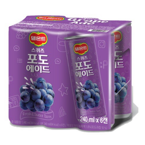 델몬트 스퀴즈 포도 (240ML*6입)