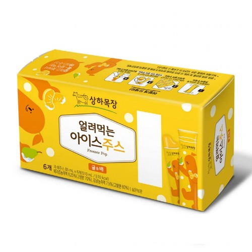 매일유업 상하목장 얼려먹는 아이스주스 귤&배 (85ML*6)