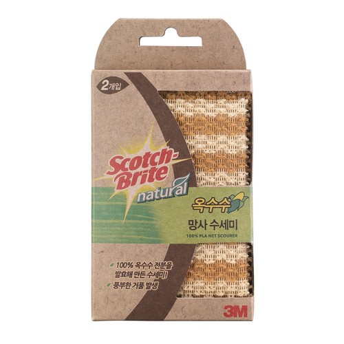 3M 내츄럴옥수수 망사 수세미 (2입)