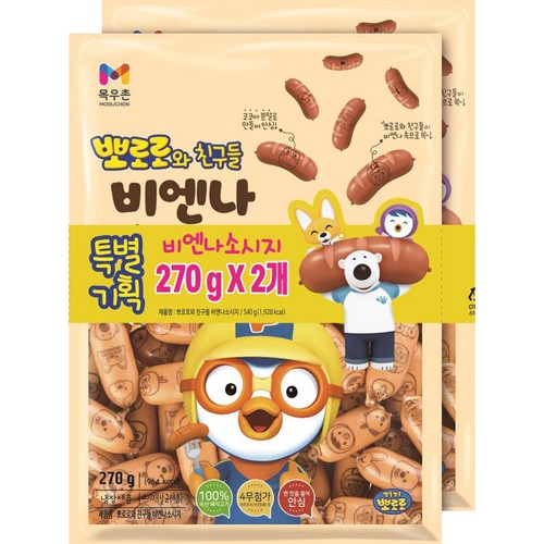 목우촌 뽀로로와친구들 비엔나소시지 (270G*2)