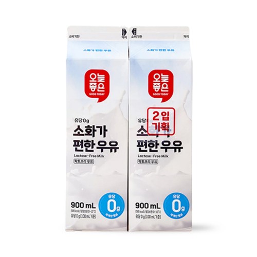 오늘좋은 소화가 편한 우유 (900ML*2)ㅣ롯데마트 제타 최상의 신선