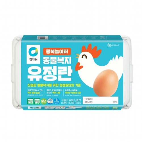 청정원 행복놀이터 동물복지 유정란 (15입/780G)