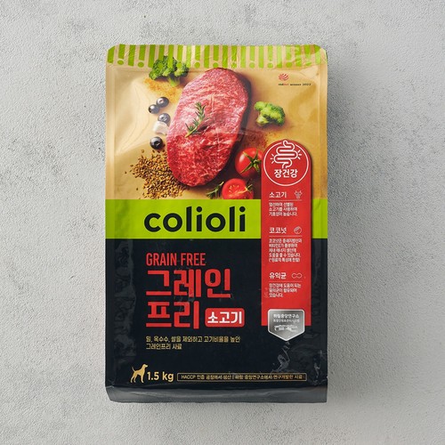  콜리올리 그레인프리 사료 (소고기,장건강) (1.5KG)