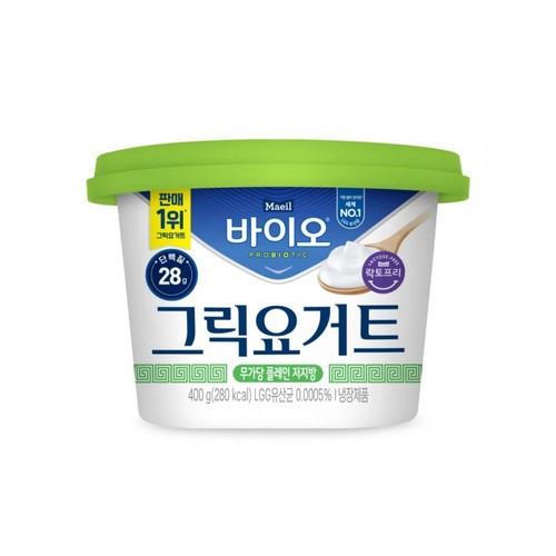 바이오 그릭요거트 무가당 플레인 저지방 (400G)