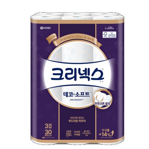 크리넥스 데코&소프트 3겹 화장지 (30M*30롤)