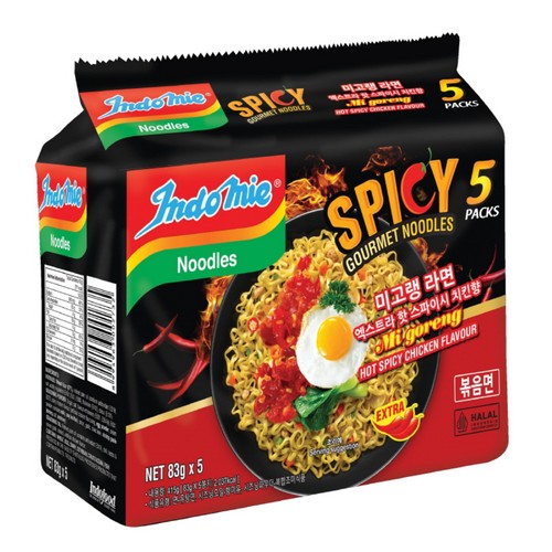인도미 미고랭 라면 엑스트라 핫 스파이시 (83G*5)