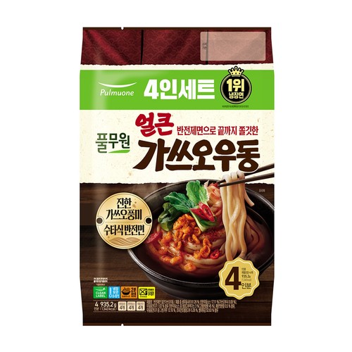 풀무원 얼큰 가쓰오우동 4인 (935.2G)