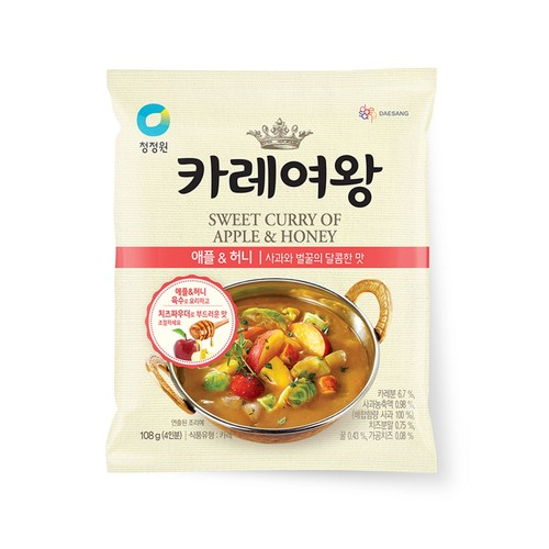  청정원 카레여왕 애플&허니 (108G)
