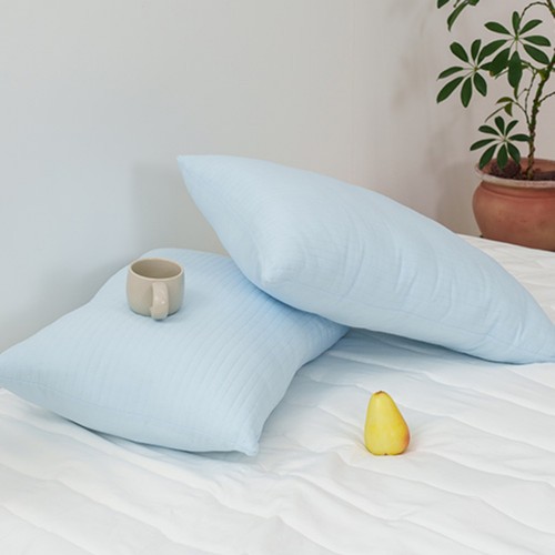 오늘좋은 세미솔리드 줄누비 베개(라이트블루) (40*60CM)