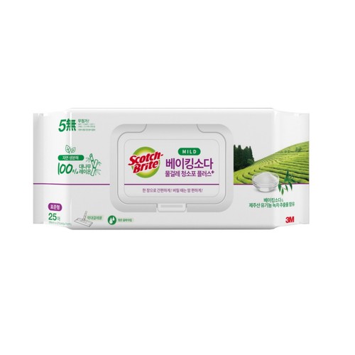 3M 베이킹소다 물걸레 청소포 표준형 마일드 (25매)