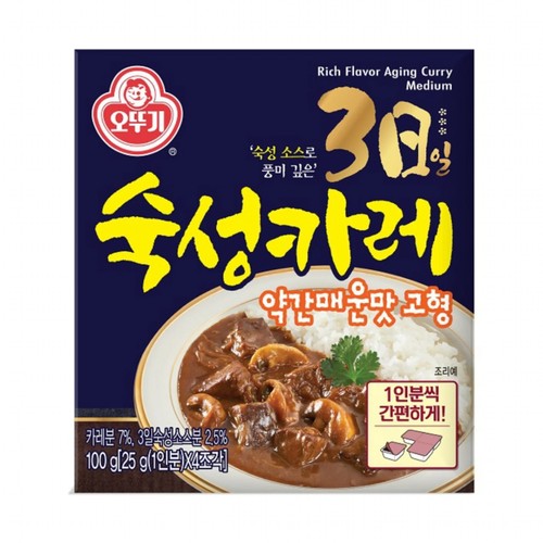오뚜기 3일 숙성카레 클래식 고형 (약간매운맛) (100G)