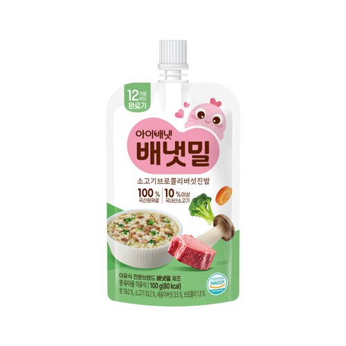아이배냇 배냇밀 소고기브로콜리버섯진밥 (12개월) (100G)