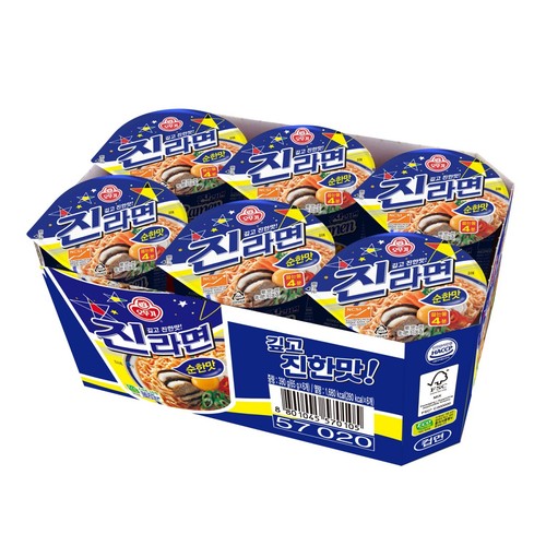 오뚜기 진라면 순한맛 소컵 (65G*6)