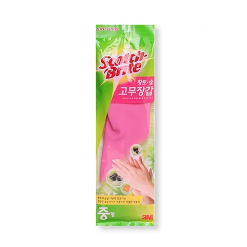 3M 황토숯 고무장갑 (중) (1켤레)