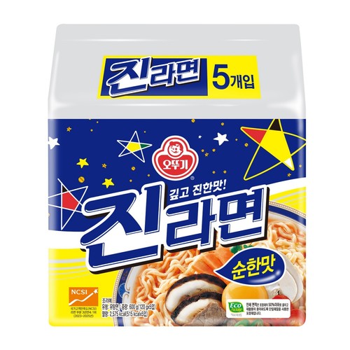 오뚜기 더 깊고 진해진 진라면 순한맛 (120G*5)