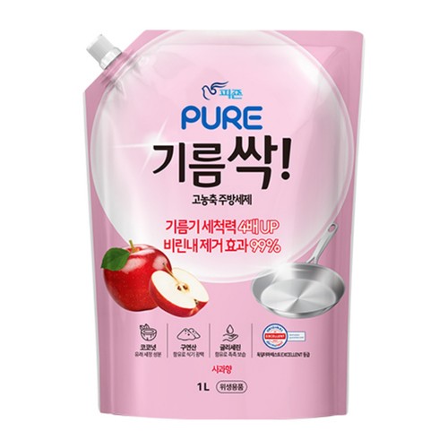 피죤퓨어 기름싹 주방세제 사과향 리필 (1000ML)