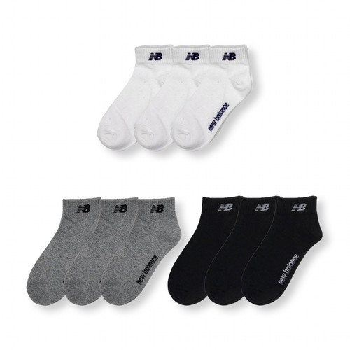 GREY/22 뉴발란스 주니어 바닥 로고 단목 양말 (3매)