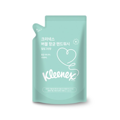 크리넥스 버블 항균 핸드워시 리필(힐링그린) (450ML)
