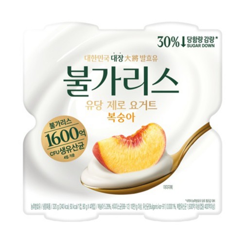 남양 떠먹는 불가리스 제로 복숭아 (80G*4입)