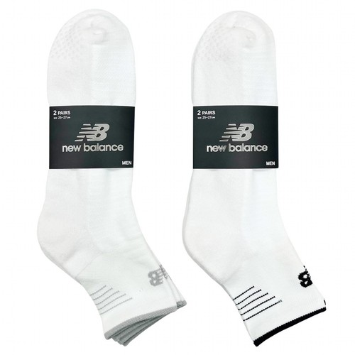 WHITE(L)/26 뉴발란스 남성 러닝 단목 양말 (2매)