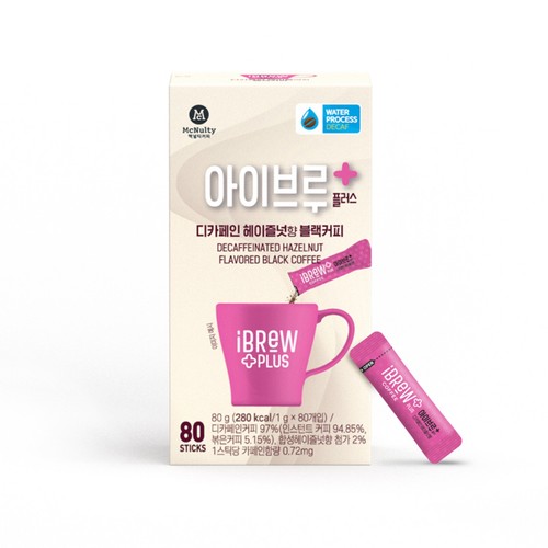 한국맥널티 아이브루 디카페인 헤이즐넛향 (1G*80입)
