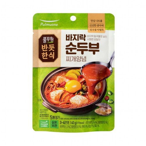 풀무원 반듯한식 바지락순두부찌개 양념 (140G)