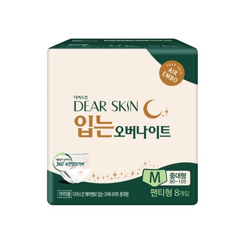 디어스킨 에어엠보 입는오버나이트 (중대형) (8개)