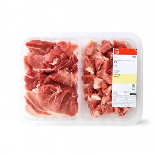 국내산 돼지고기 반반팩 (앞다리 구이/찌개용) (600G)