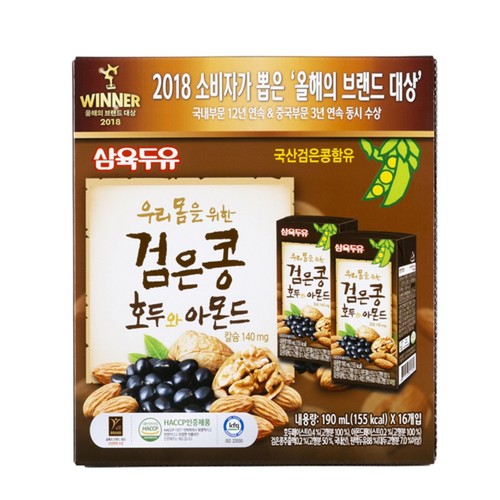 삼육 검은콩 호두와 아몬드 (190ML*16)