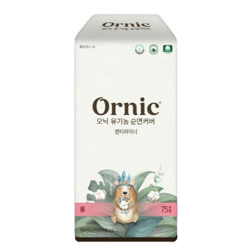 쌍용씨앤비 오닉 유기농 순면커버 팬티라이너 롱 (75입)