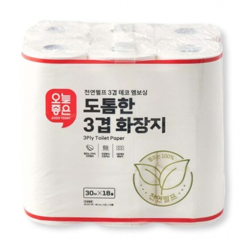 오늘좋은 도톰한 3겹 화장지 (30M*18롤)