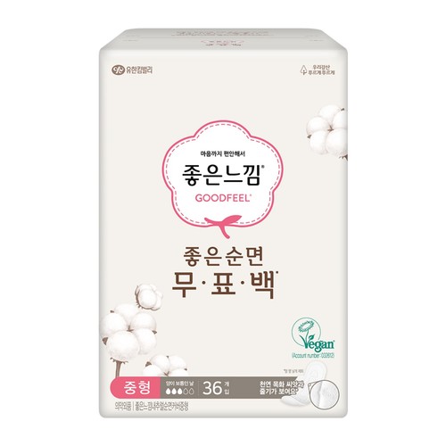 좋은느낌 좋은순면 무표백 (중형) (36입)