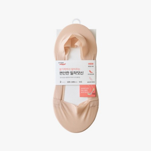 BEIGE/FREE 비비안 여성 편안한 헴 밀착덧신 (2매)