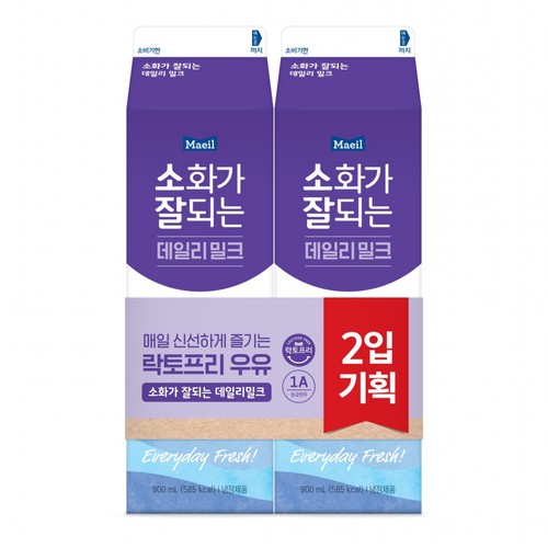매일 소화가 잘되는 데일리밀크 (900ML*2)