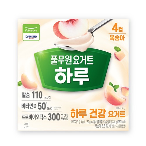 풀무원다논 하루요거트 복숭아 (80G*4입)