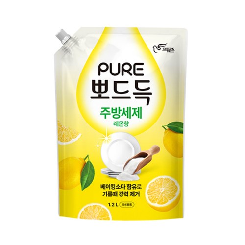 피죤 퓨어 뽀드득 주방세제 레몬향 (1.2L)