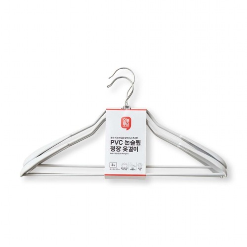 오늘좋은 PVC 논슬립 정장 옷걸이 (3입) (41*21*3.5CM)