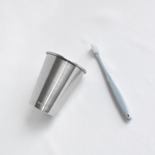  스텐 양치컵 (중) (8.4*10CM)