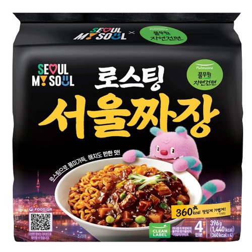 풀무원 자연건면 로스팅 서울짜장 (99G*4)