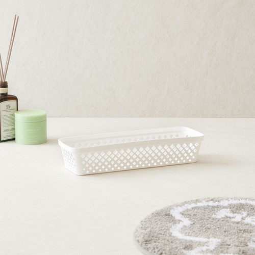 오늘좋은 스퀘어 바스켓 (LONG, 화이트) (33*11*6.6CM)