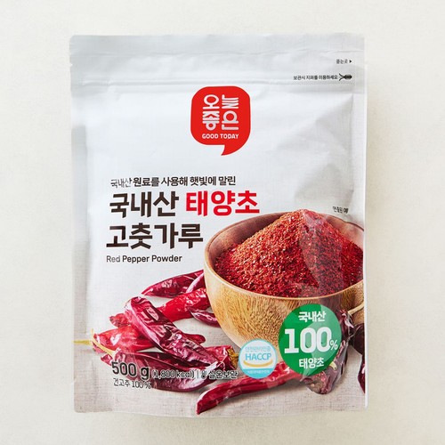 오늘좋은 국내산 태양초 고춧가루 (500G)