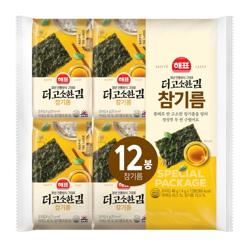 해표 더고소한김 참기름 (4G*12봉)