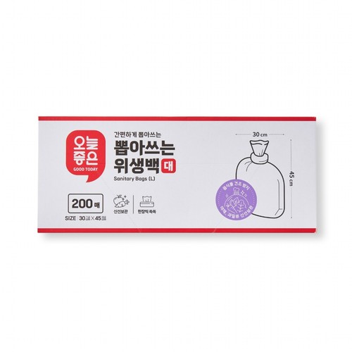 오늘좋은 뽑아쓰는 위생백 (대) (30*45CM*200매)