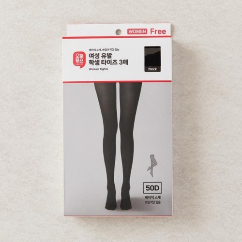 BLACK/FREE 오늘좋은 여성 학생 타이즈 (TPB40210) (3매)