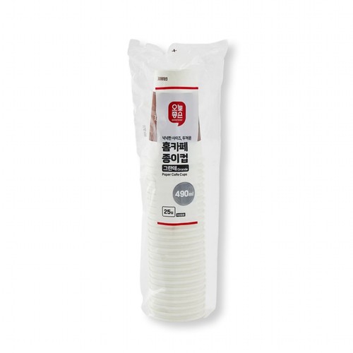 오늘좋은 홈카페종이컵 그란데 (490ML*25입)