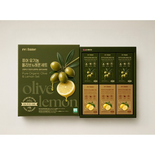 [추석 선물세트 사전예약] 엘지리튠 퓨어 유기농 올리브&레몬 (10G*2*21포)