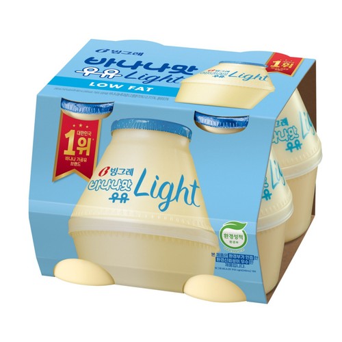 빙그레 바나나맛 우유 라이트 (240ML * 4)